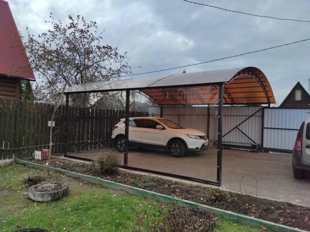 Прозрачные шторы ПВХ для навеса под автомобиль в посёлке Нарышкино